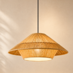The Solstice Rattan Saucer Pendant